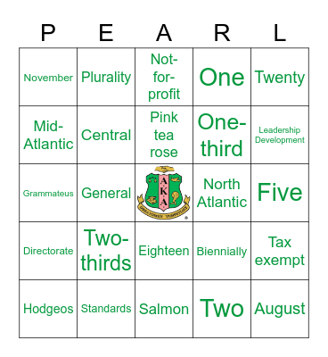 AKA Bylaws Skee Wee Bingo Card