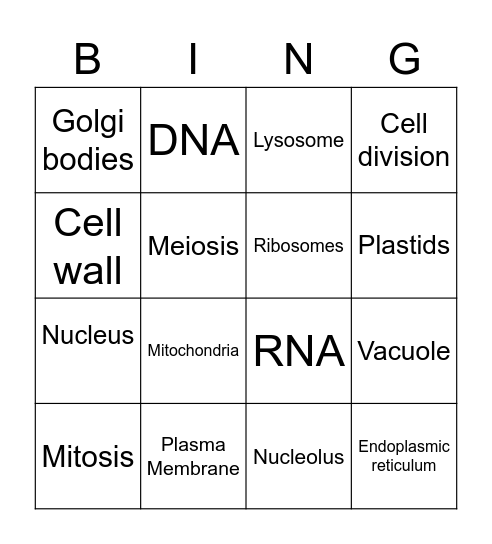 Cell Bingo Card