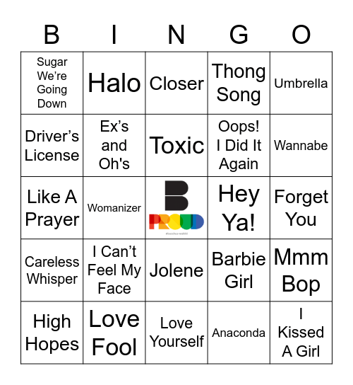 Postmodern Jukebox V1 Bingo Card