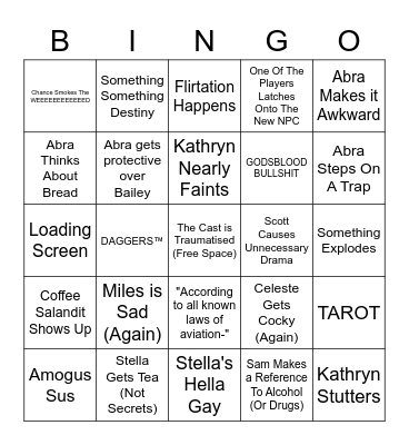 ROTG Bingo Card