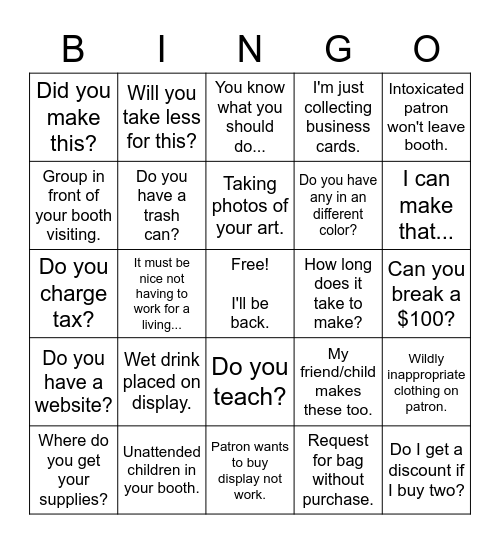 Gourd Show Bingo Card