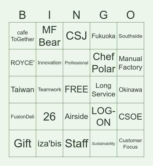 Staff Forum Bingo 2022 Bingo Card