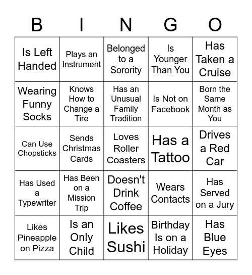 ICEBREAKER BINGO Card