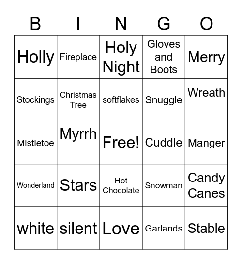 SNOWY Bingo Card