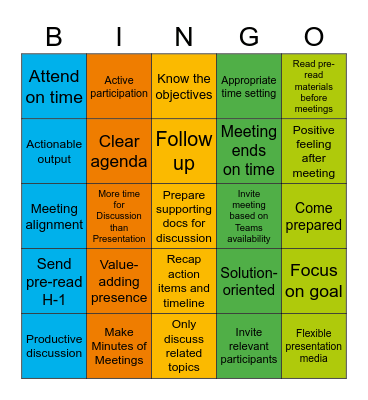 How Smart Are You in A Meeting? Bingo Card