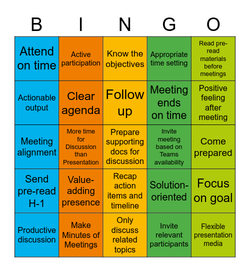 How Smart Are You in A Meeting? Bingo Card