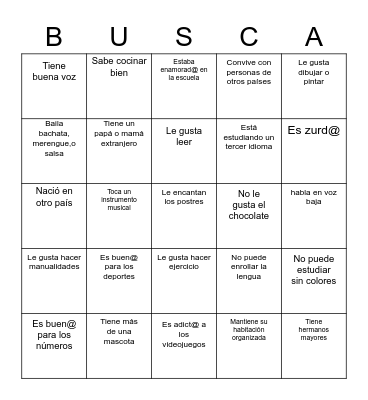 Encuentra una persona que Bingo Card