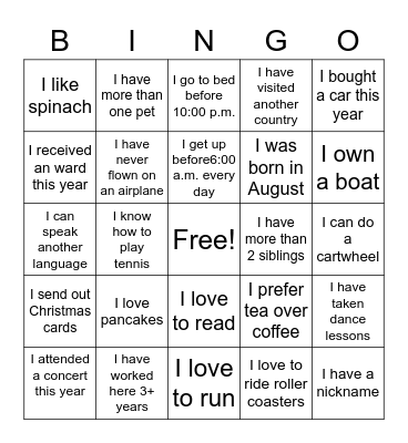 Fun Bingo Friday Bingo Card