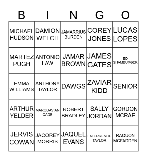 B   U   L   L   D   O   G    Bingo Card