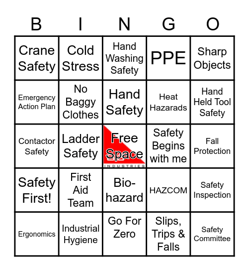 Safety Symbol Bingo Card