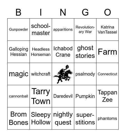 The Legend of Sleepy Hollow Bingo Card