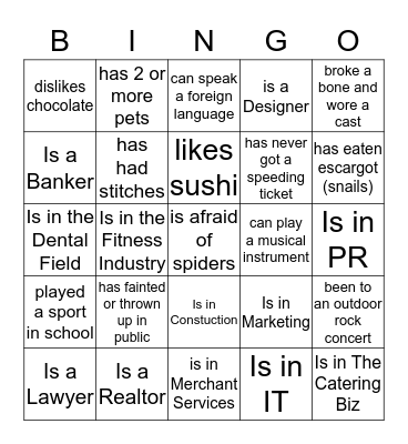 FIND SOMEONE WHO... Bingo Card