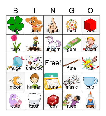 Sounds of u Bingo Card