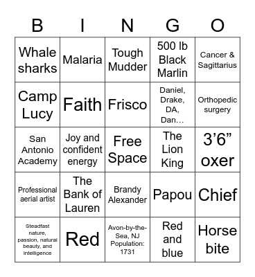 Lauren & Daniel Forever Bingo Card