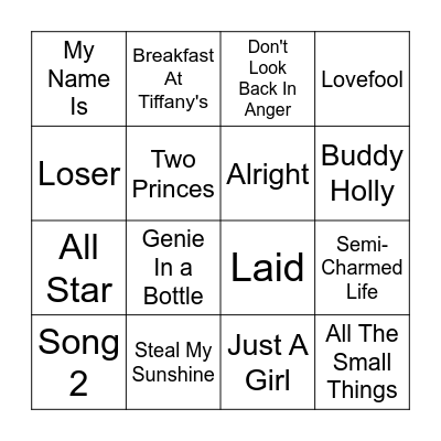 The Good Stuff Bingo Card
