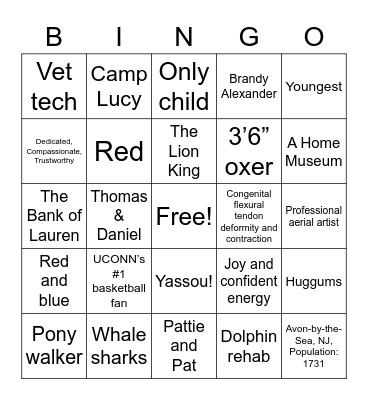 Daniel & Lauren Forever Bingo Card