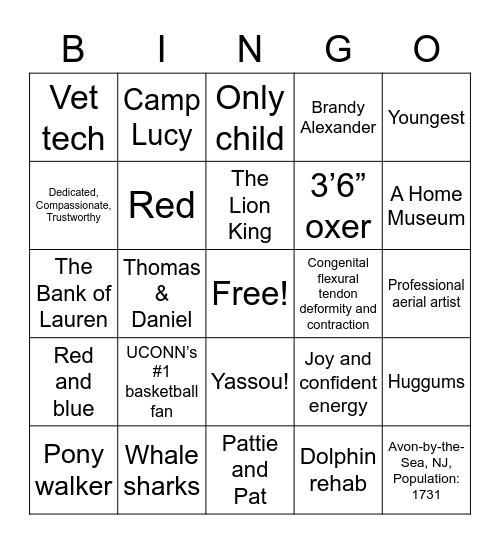 Daniel & Lauren Forever Bingo Card