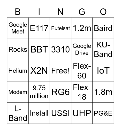 September Company Meeting Bingo Card