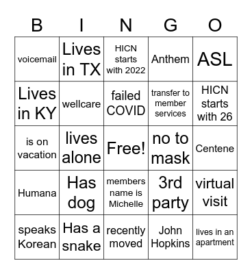 Signify Bingo Card