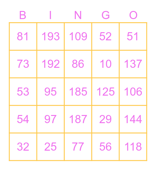 BINGO WESELNE Bingo Card