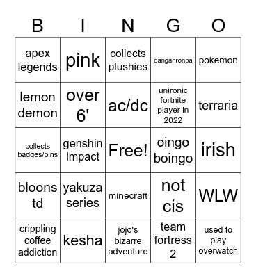 whereisjunpei mod bingo Card