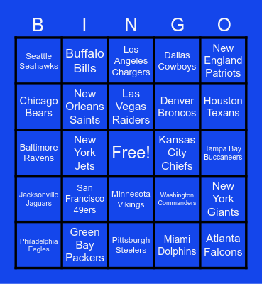 Football Season is Here! Bingo Card