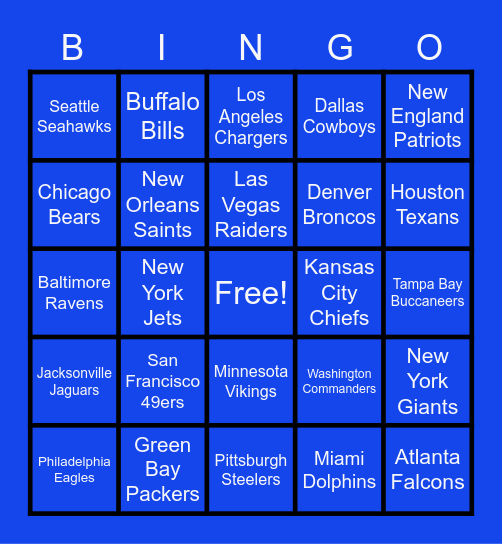 Football Season is Here! Bingo Card