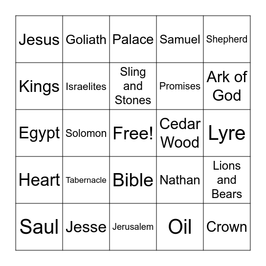 Kingo! Bingo Card
