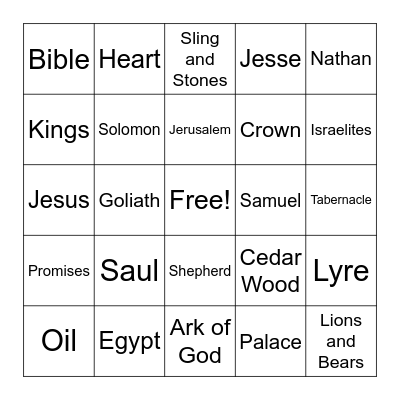 Kingo! Bingo Card