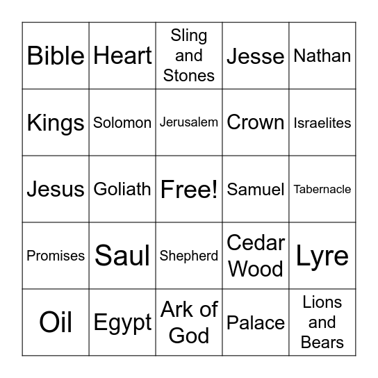 Kingo! Bingo Card