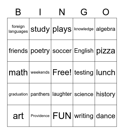 E Cubed Academy Bingo Card