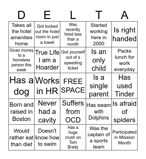 FIRST FRIDAYS BINGO Card