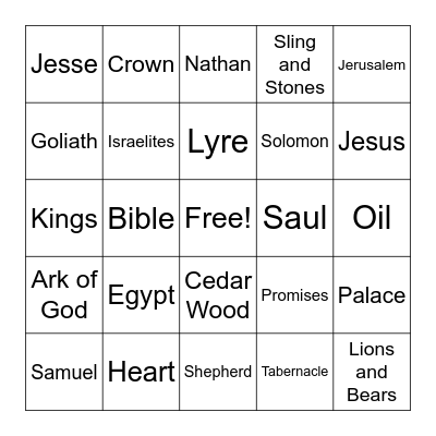 Kingo! Bingo Card