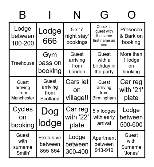 Arrivals Bingo :) Bingo Card