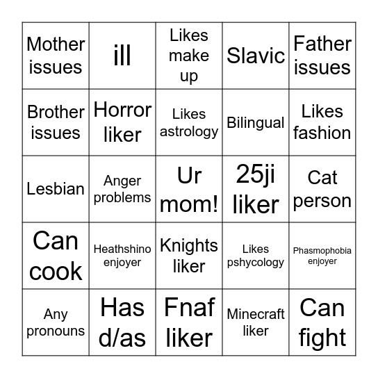 Mia bingo Card