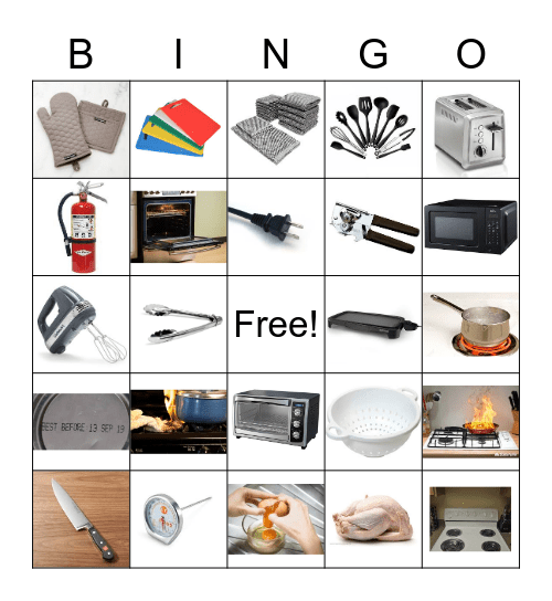 Kitchen Safety Bingo Card