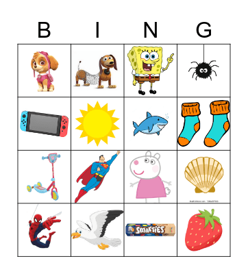 Phoebes 'S' Bingo Card