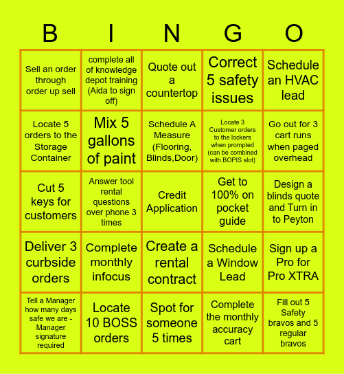 Development BINGO for Service Desk Bingo Card