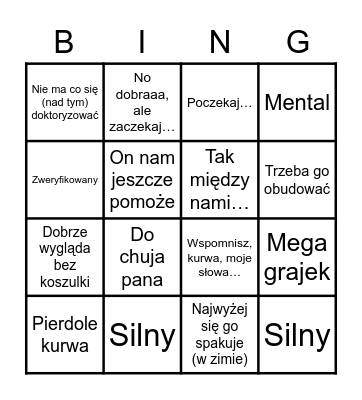 Darek Bingo! Bingo Card