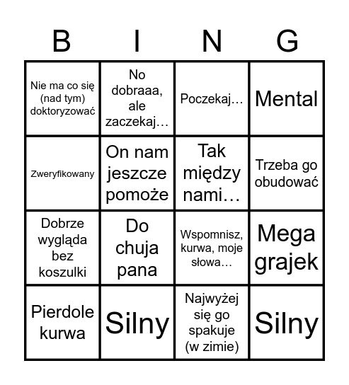 Darek Bingo! Bingo Card