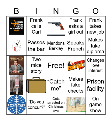 Catch Me if You Can Bingo Card