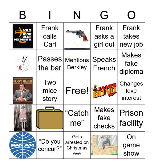 Catch Me if You Can Bingo Card