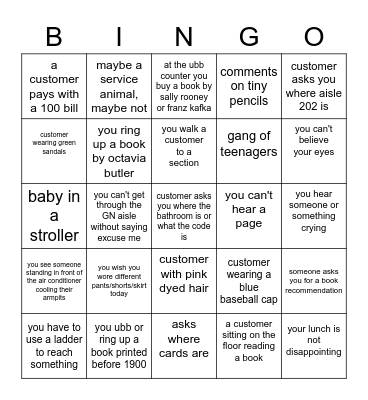 Hawthorne Street Fair Bingo Card