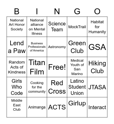 ASBingo Card