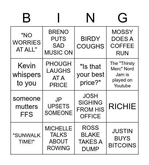 BSG BINGO Card