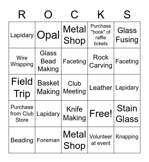 QRGMC Week 1 Bingo Card