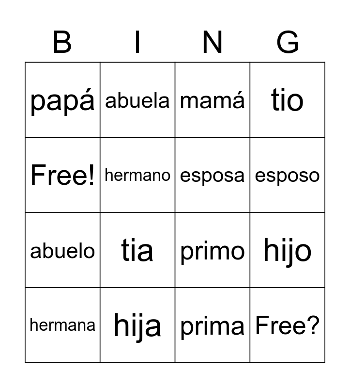 names-for-family-bingo-card