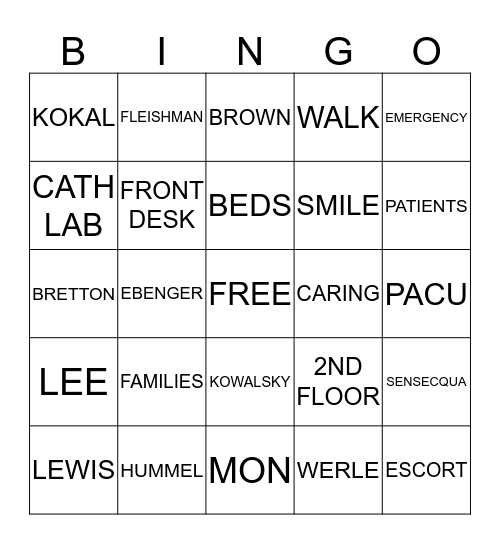 SPIRIT BINGO Card