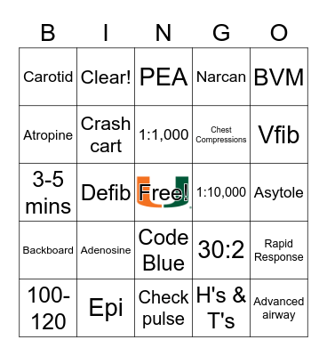 ACLS BINGO Card