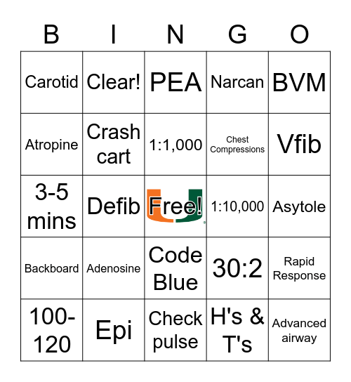 ACLS BINGO Card